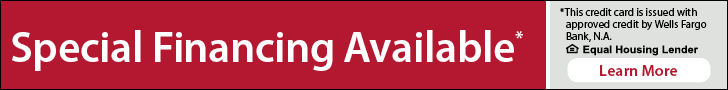 Special financing available. This credit card is issued with approved credit by Wells Fargo Bank, N.A. Equal Housing Lender. Learn more.